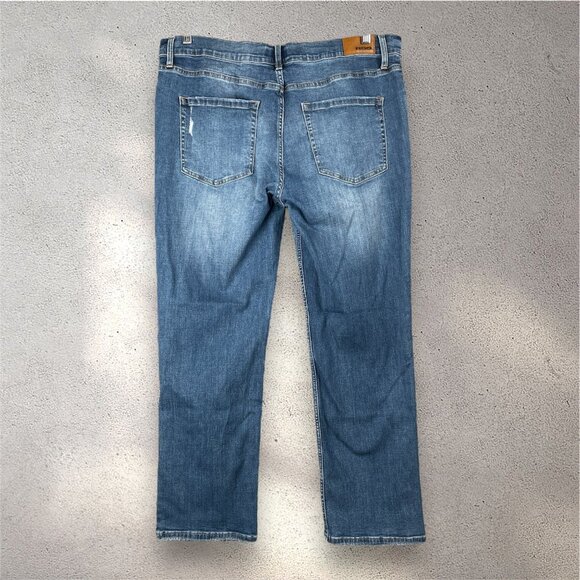 RSQ Slim Straight Jeans Men’s 38x30 Blue Distressed Faded Wash Denim Casual - Picture 3 of 7